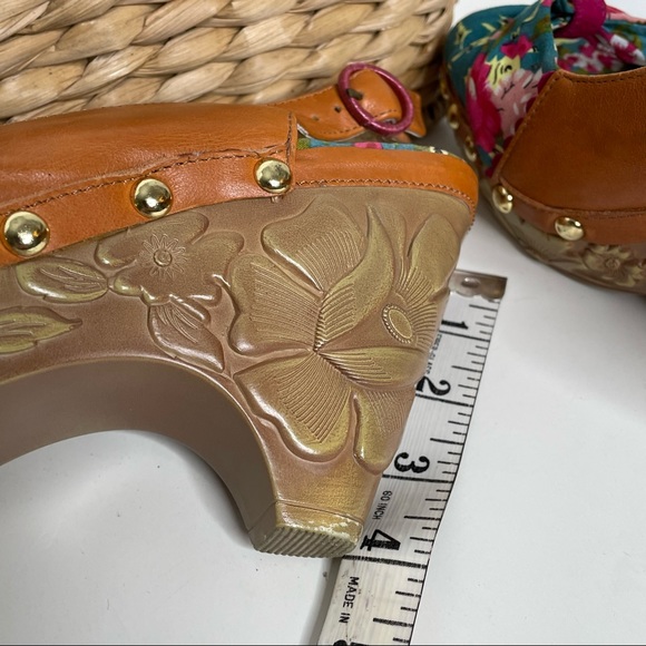 Poetic License Garden Variety Floral Slingback Heels  Studs Leather Sz 7 - Picture 9 of 11